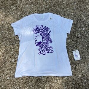 Prince themed tshirt and earrings